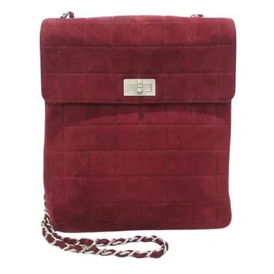 Pre-owned Chanel 2.55 Burgundy Suede Shoulder Bag ()