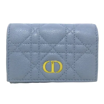 Dior Caro Blue Leather Wallet  ()