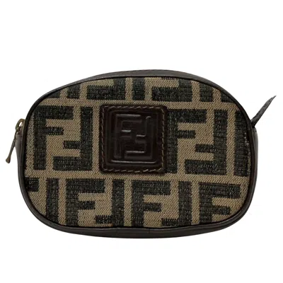 Fendi Zucca Brown Canvas Clutch Bag ()