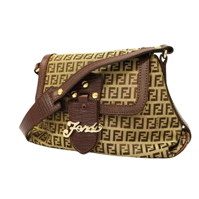 Fendi Zucca Brown Canvas Shoulder Bag ()