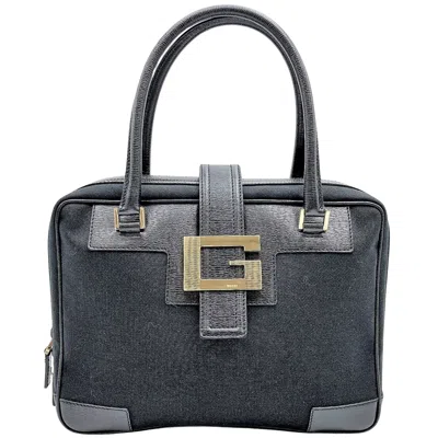 Gucci G Logo Black Canvas Briefcase Bag ()