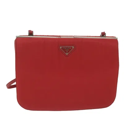 Prada Red Leather Shoulder Bag ()