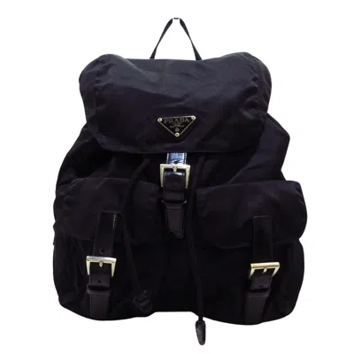 Prada Tessuto Black Synthetic Backpack Bag ()