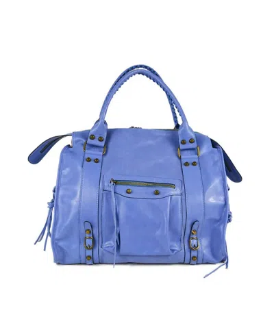 Bc Handbags Large Leather Purse/crossbody In Blue