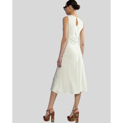 Cynthia Rowley Silk Bias Sleeveless Dress In White