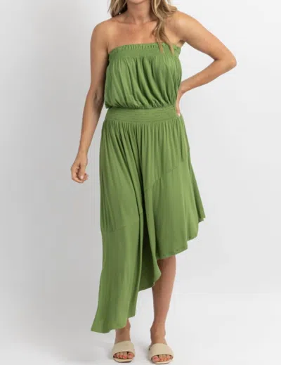 Sugarlips Willow Ayanna Asymmetric Midi Dress In Green