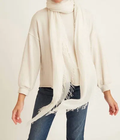 Chan Luu Eggshell Cashmere & Silk Scarf In White