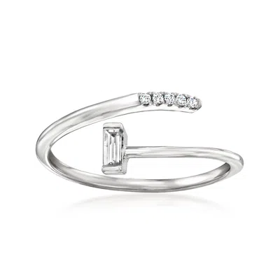 Rs Pure By Ross-simons Diamond Bypass Ring In Sterling Silver