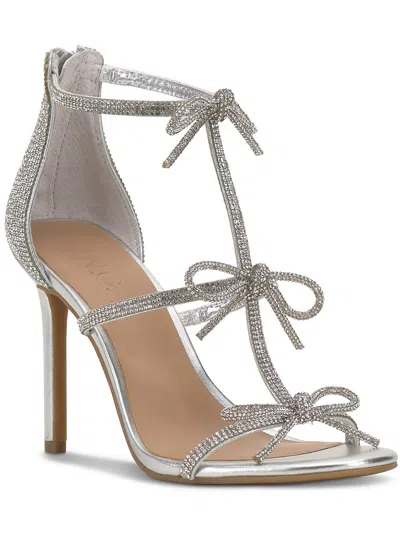 Inc Nolino Womens Bow Strappy Heels In Silver