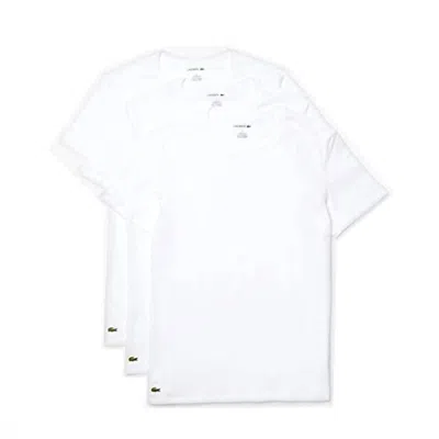 Lacoste Men's Essentials 3-pack Crew Neck T-shirts In White