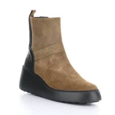 Fly London Women's Doxe Suede Boot In Taupe In Grey