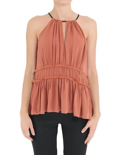 Cinq À Sept Lotus Halter Top In Blush Pink In Multi