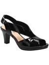 Easy Street Womens Patent Criss-cross Slingback Sandals In Black