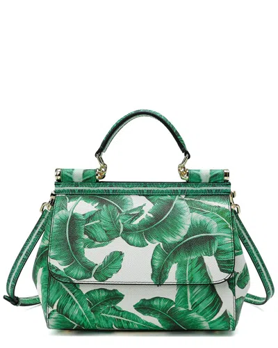 Tiffany & Fred Paris Saffiano Painted Leather Top Handle Bag In Green