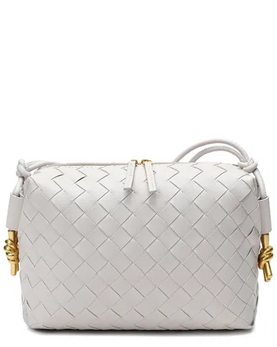 Tiffany & Fred Paris Large Woven Leather Crossbody In White