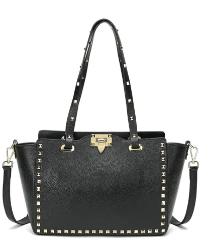 Tiffany & Fred Paris Grained Leather Tote In Black