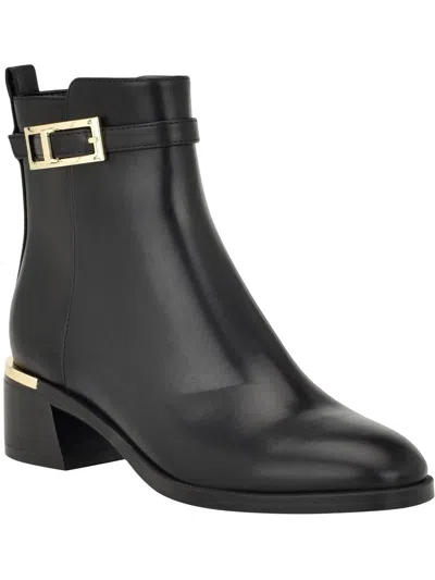 Calvin Klein Jallis 2 Womens Faux Leather Harness Ankle Boots In Black