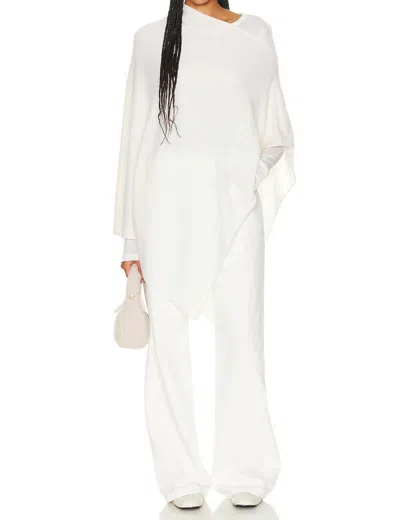 Enza Costa Cashmere Poncho In Chalk In White