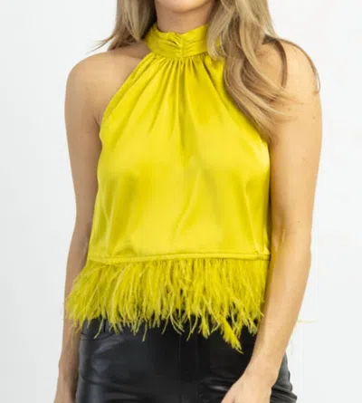 Strut & Bolt Night Moves Chartreuse Feather Top In Yellow