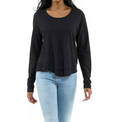 Chrldr Mock Layer Long Sleeve In Black