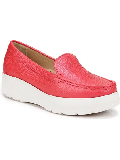 Naturalizer Luanna Womens Leather Slip On Loafers In Red