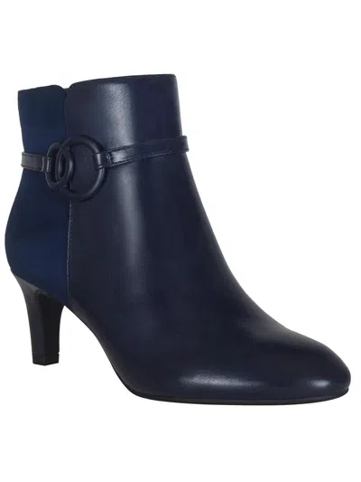 Impo Najila Womens Faux Leather Ankle Booties In Blue