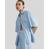 Cynthia Rowley Women's Linen Button-front Camp Shirt In Blue