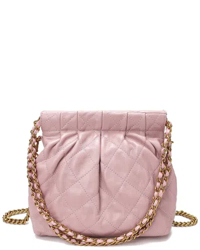 Tiffany & Fred Paris Quilted Leather Crossbody In Pink