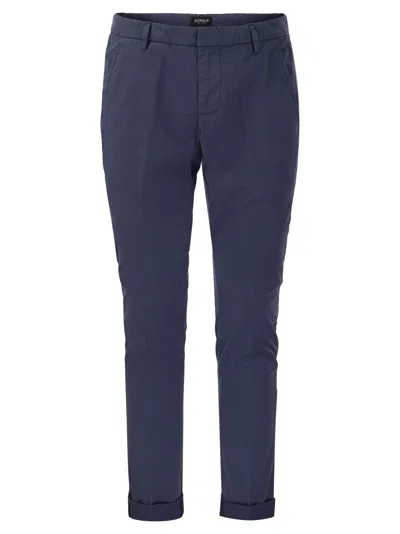 Dondup Gaubert - Slim-fit Gabardine Trousers In Midnight Blue