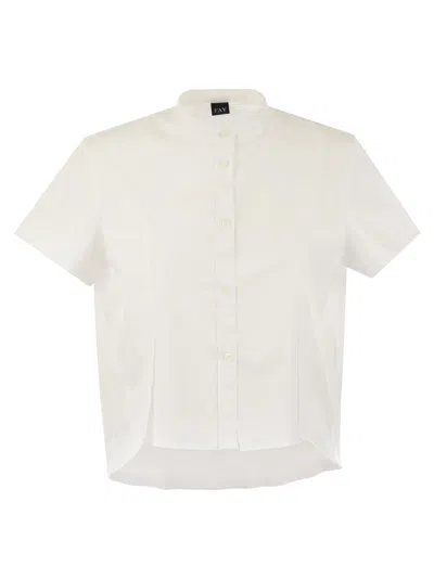 Fay Mandarin Collar Shirt In White
