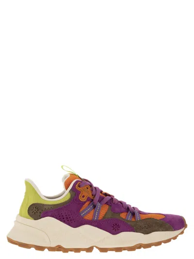 Flower Mountain Tiger Trainers In Suede And Technical Fabric In Multi