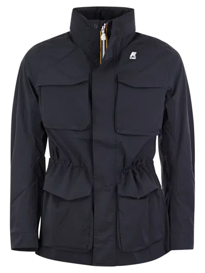 K-way Manfield Jacket In Waterproof Fabric In Blue