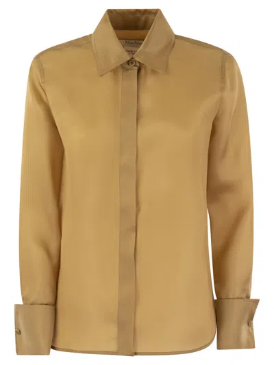 Max Mara Nola Silk Organza Shirt In Leather