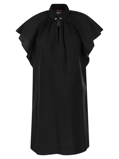 Max Mara Flutter-sleeve Sospiro Dress In Black