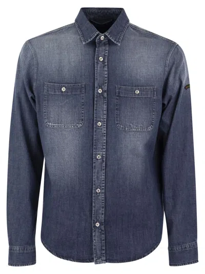 Paul & Shark Over Fit Denim Shirt In Dark Denim