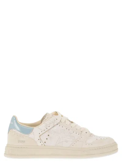 Premiata Quinn Leather Trainers In Offwhite