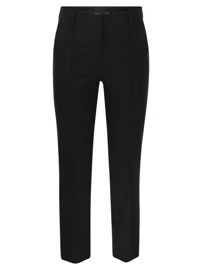 Sportmax Etna Stretch Cotton Trouser Clothing In Black