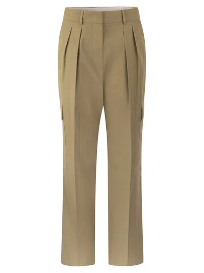 Sportmax Jacopo Cotton Blend Trousers In Green