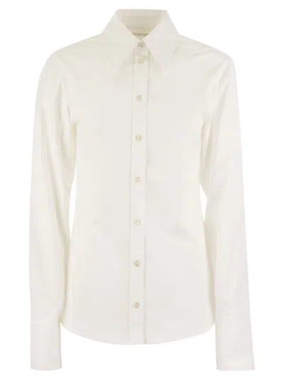 Sportmax White Poplin Scout Shirt In Bianco