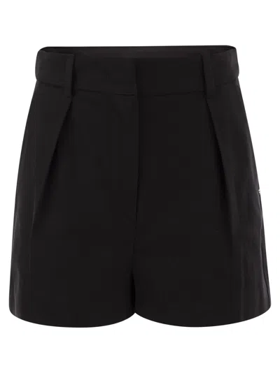 Sportmax Unico Washed Cotton Shorts In Black
