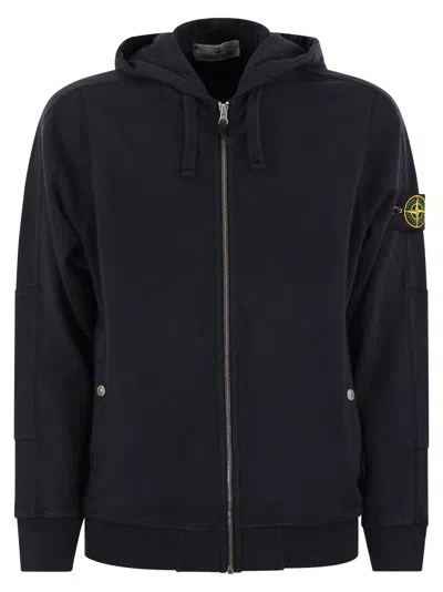 Stone Island Cotton Hoodie In Blue