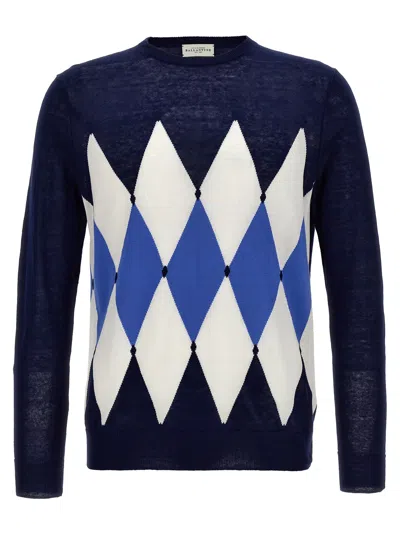 Ballantyne Argyle Jumper In Blue