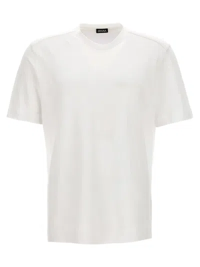 Zegna T-shirt En Lin Blanc In White