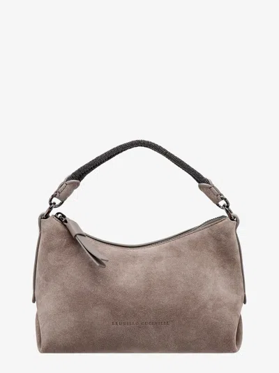 Brunello Cucinelli Woman Handbag Woman Beige Handbags In Grey