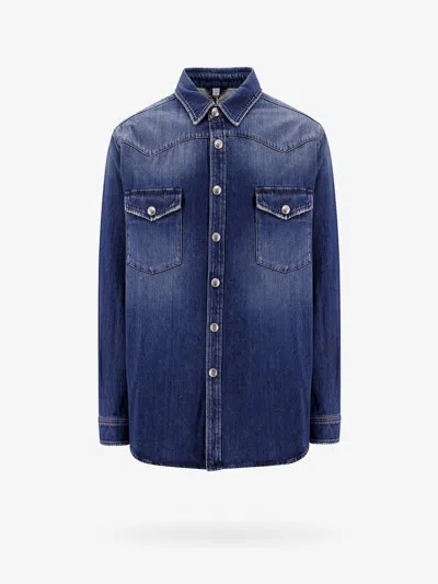 Burberry Man Shirt Man Blue Shirts