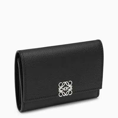 Loewe Black Wallet In Grained Leather Women