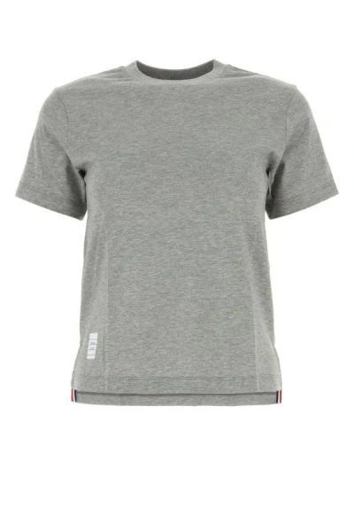 Thom Browne Woman Grey Cotton T-shirt In Gray