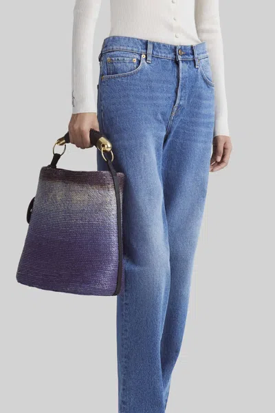 Altuzarra 'watermill' Bag Metal Handle In Denim Shibori