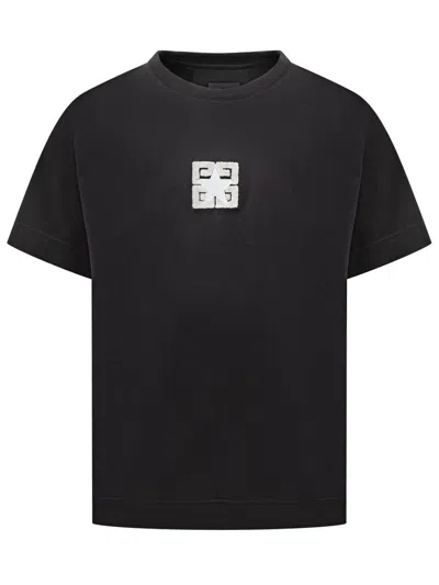 Givenchy T-shirt With 4g Logo In Black