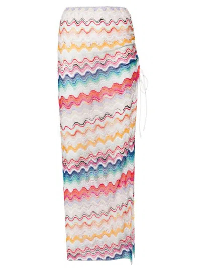 Missoni Zigzag-woven Draped Skirt In Smhmulticolor Wh